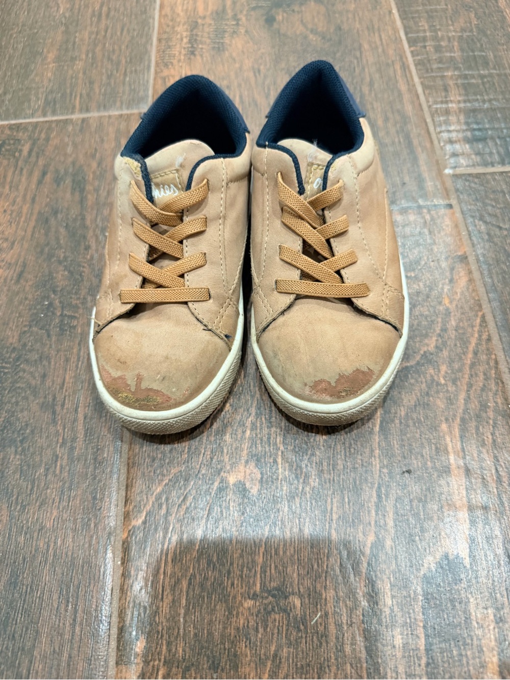 OshKosh B'gosh Tan and Navy Kids Lace-Up Sneakers